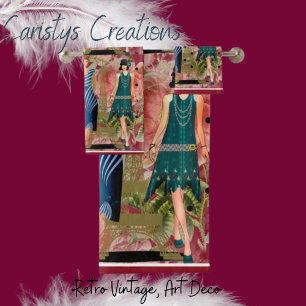Art Deco Flappers  Bath Towel Set