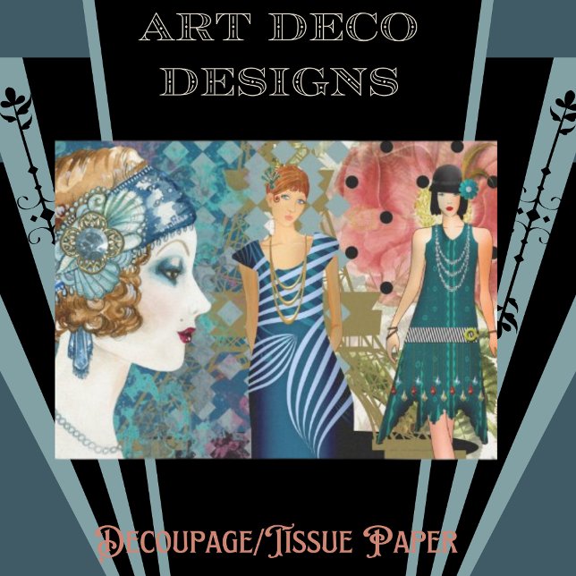 Art Deco Flappers Decoupage  Tissue Paper (Creator Uploaded)