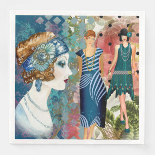 Art Deco Flappers Napkin