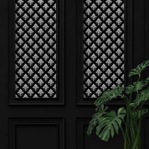 Art Deco Fleur-de-lis White Pattern Wallpaper