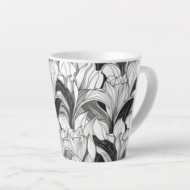 Art Deco Floral 12oz Mug (Right Angle)