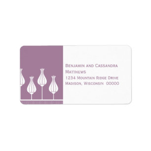 Art Deco Floral Address Labels, Lavender Label
