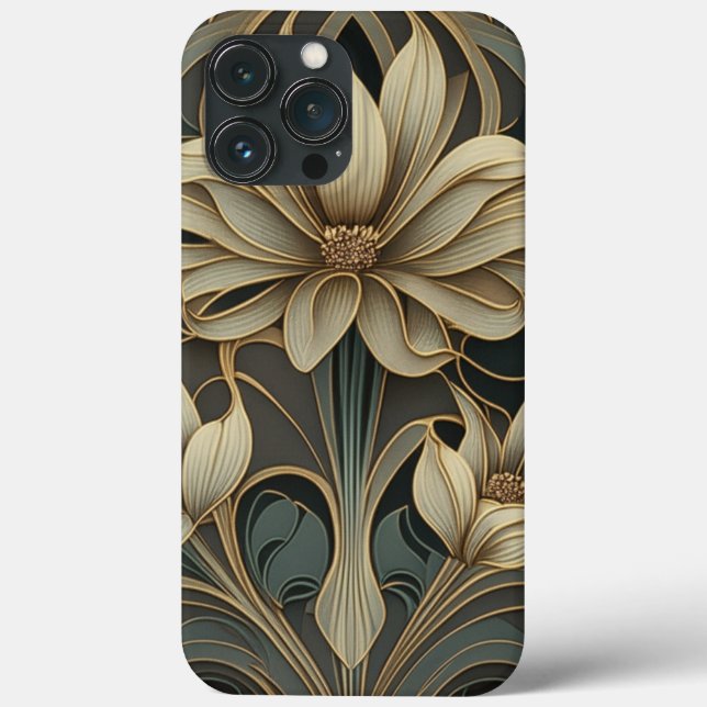 Art Deco Floral Design #2 iPhone / iPad case (Back)