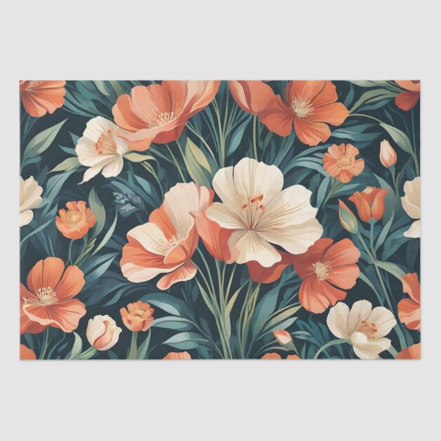 Art Deco Floral Design Tissue Paper (Front)