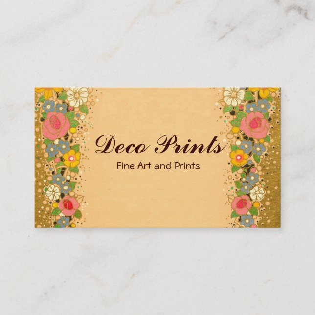 Art Deco Floral Flowers Business Cards (Front)