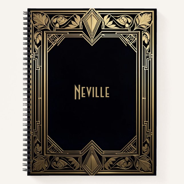 Art Deco Floral Frame Notebook (Front)