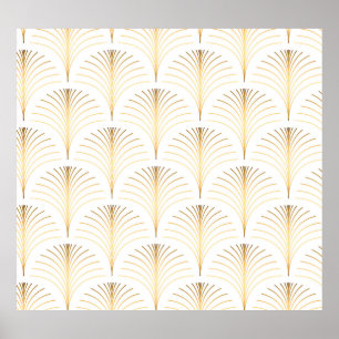 Art Deco Floral: Golden Elegance. Poster