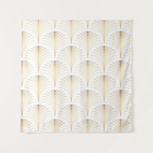 Art Deco Floral: Golden Elegance. Tapestry