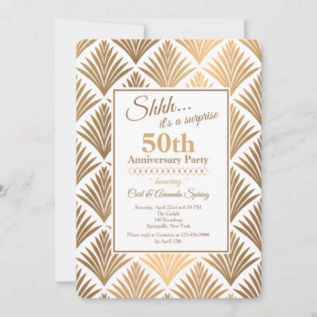 Art Deco Floral Invitation (Front)