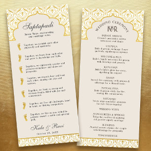 Art Deco Floral Lotus Indian & Hindu Wedding Programme