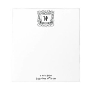 Art Deco Floral Mongram Note Pad