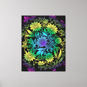 Art Deco  Floral Rainbow Canvas Print