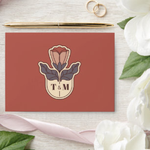 Art Deco Floral Stained Glass Wedding Envelope
