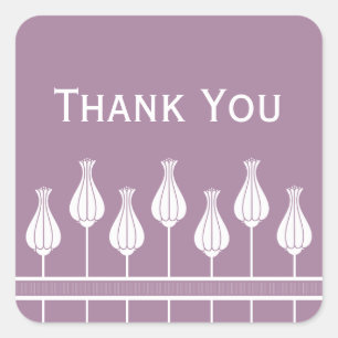 Art Deco Floral Thank You Stickers
