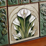 Art Deco Floral Wall Decor Art Nouveau Ceramic Til Tile<br><div class="desc">Welcome to CreaTile! Here you will find handmade tile designs that I have personally crafted and vintage ceramic and porcelain clay tiles, whether stained or natural. I love to design tile and ceramic products, hoping to give you a way to transform your home into something you enjoy visiting again and...</div>