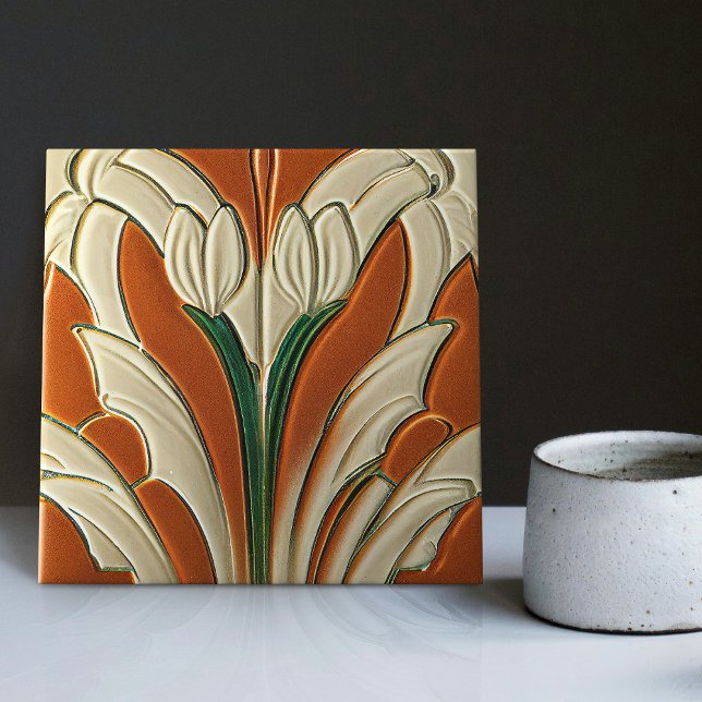 Art Deco Floral Wall Decor Art Nouveau Tile (Creator Uploaded)