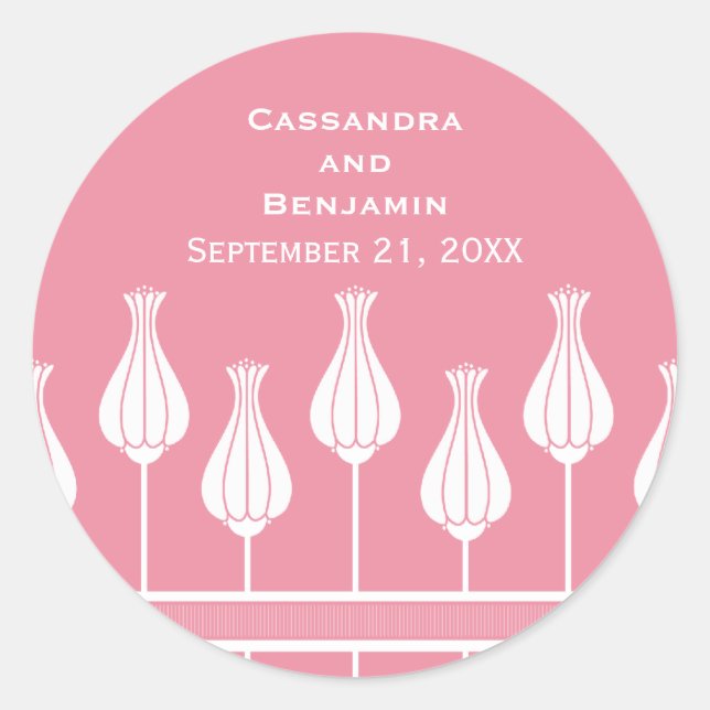 Art Deco Floral Wedding Stickers (Front)