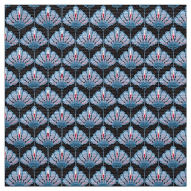 Art Deco Flower Lily Pattern DIY Fabric (Swatch)