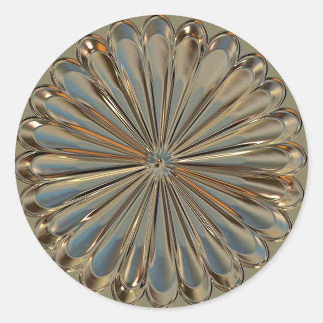 Art deco flower medallion sticker (Front)
