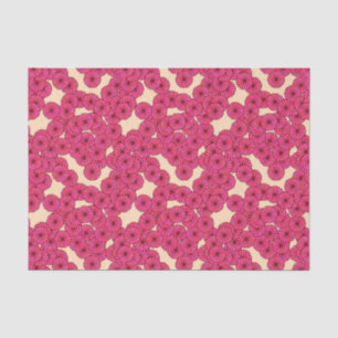 Art Deco flower pattern - deep pink and peach Tissue Paper