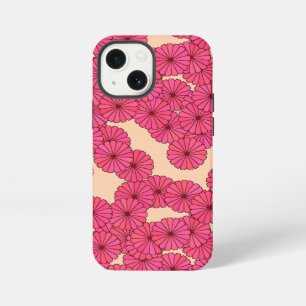 Art Deco flower pattern - pink and peach iPhone 13 Mini Case