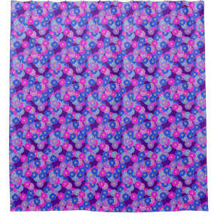 Art Deco flower pattern - violet, blue and purple Shower Curtain