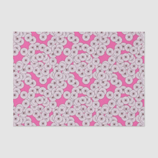 Art Deco flower pattern - white on pink Tissue Paper