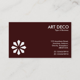 Art Deco Flower Symbol - Dark Brown 330000 Business Card
