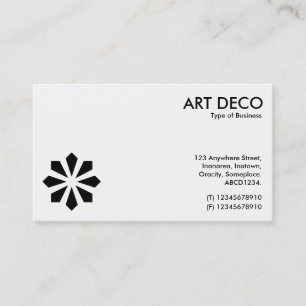 Art Deco Flower Symbol - White and Black Business Card