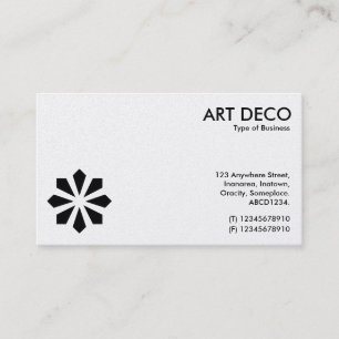 Art Deco Flower Symbol - White and Black (Gold) Business Card