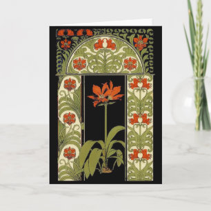 Art Deco Flowers Greeting Card