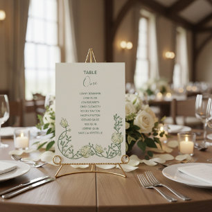 Art deco flowers Table Number Seating Chart