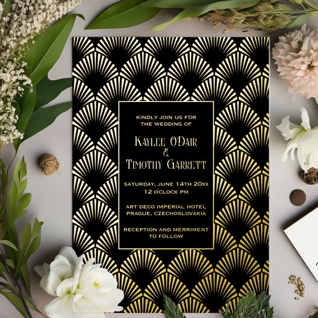 Art Deco Foil Wedding/Anniversary/Party Invitation (Creator Uploaded)
