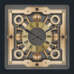 Art Deco Football  Square Wall Clock<br><div class="desc">Great clock design. You will love it like others. Be free to use this design for other product you like or to customise and add your text. Follow me for more. Thank you. Have a nice day.</div>