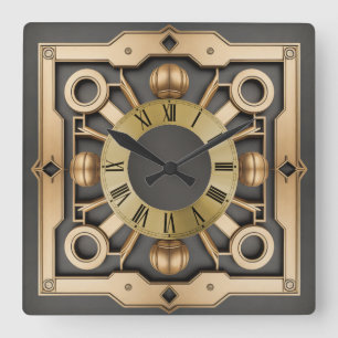 Art Deco Football Square Wall Clock