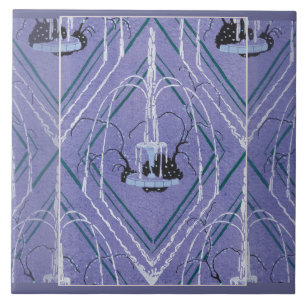Art Deco Fountain In Blue Tile