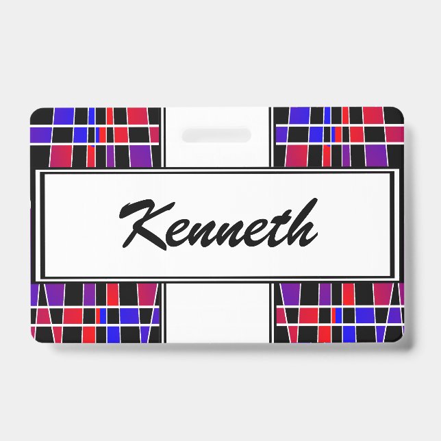 Art Deco 'Fractured' by Kenneth Yoncich ID Badge (Front)