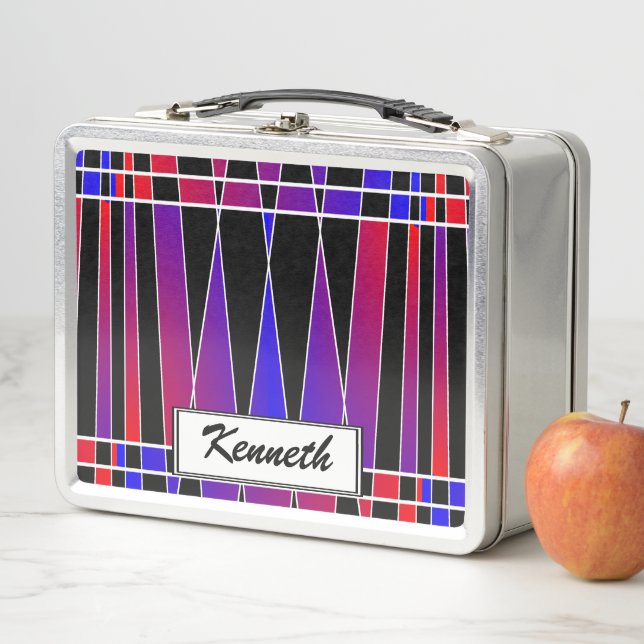 Art Deco 'Fractured' by Kenneth Yoncich Metal Lunch Box (In Situ)