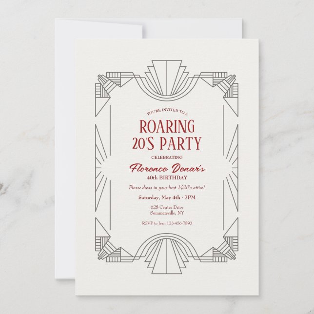 Art Deco Frame Invitation (Front)