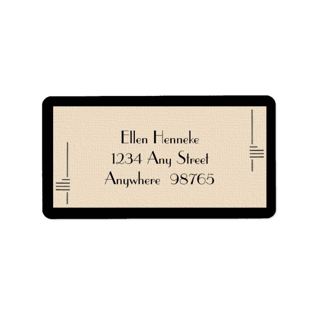 Art Deco Frame Label (Front)