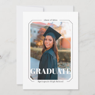 Art Deco Frame Minimalist Modern Graduation Photo  Announcement