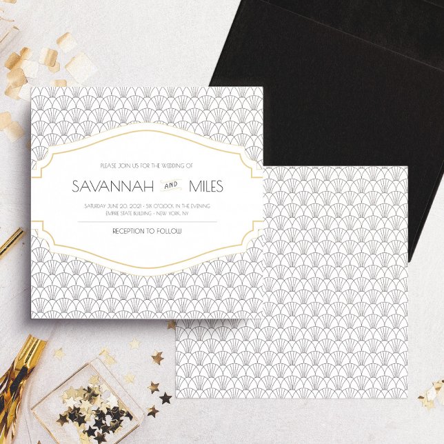 Art Deco Frame Square Wedding Invitation (Creator Uploaded)