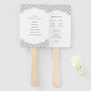 Art Deco Frame wedding programs Hand Fan