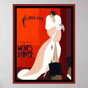 Art deco French fashion magazine Femina illustrati Poster