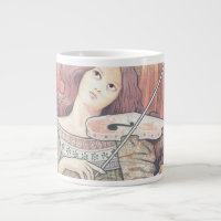 Art Deco French Woman with Violin Music Lover 