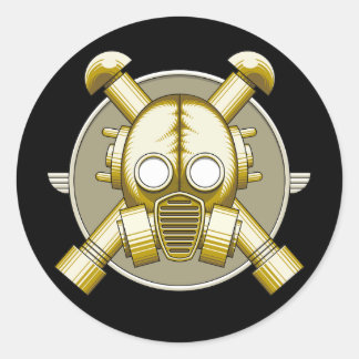 Art Deco Gasmask Classic Round Sticker