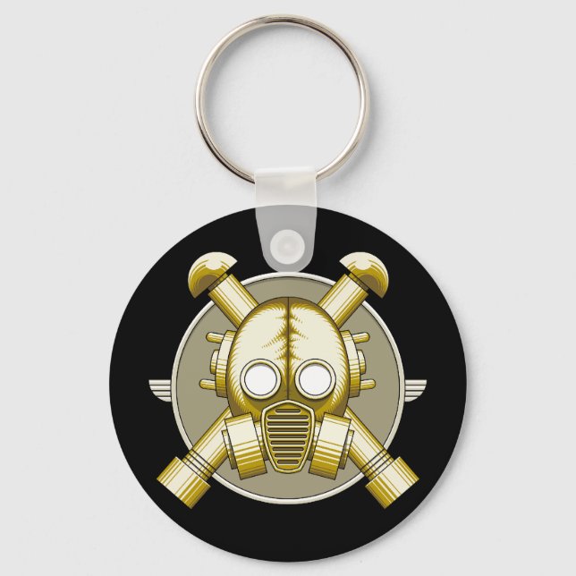 Art Deco Gasmask keychain (Front)