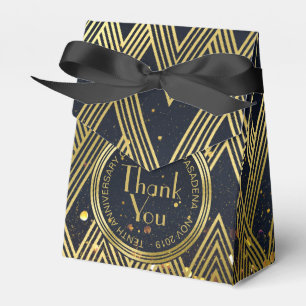 Art Deco Gatsby Glitter Geometric Pattern Monogram Favour Box