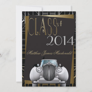 Art Deco Gatsby Graduation Invitation