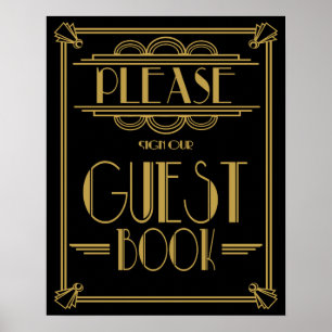 Art Deco Gatsby "Please sign our guest book" print